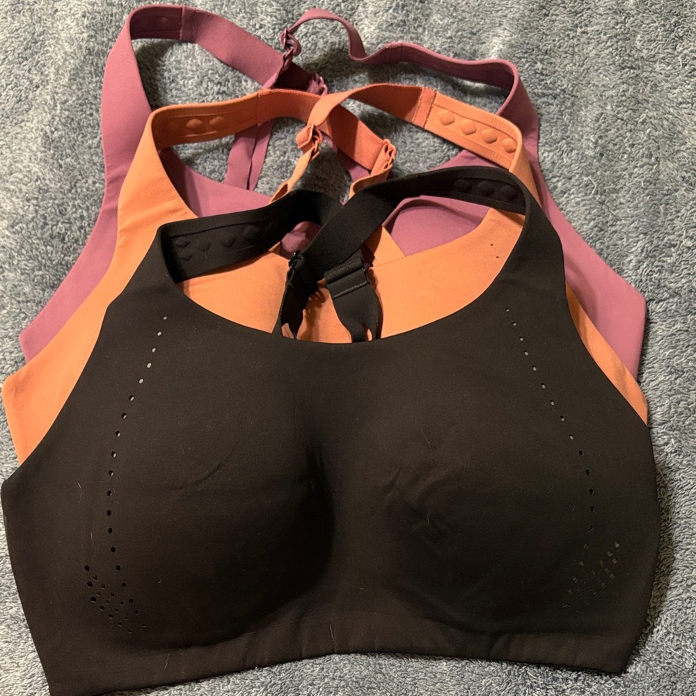 lululemon athletica Black, Orange & Pink High-Support Sports Bra Set